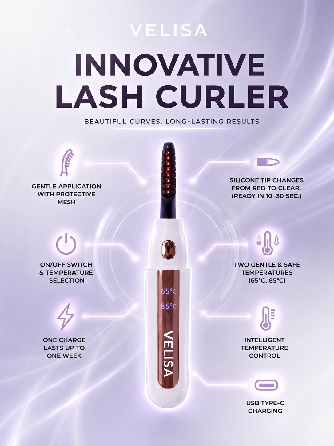 Velisa Curl Recourbe-Cils Chauffant